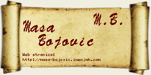 Maša Bojović vizit kartica